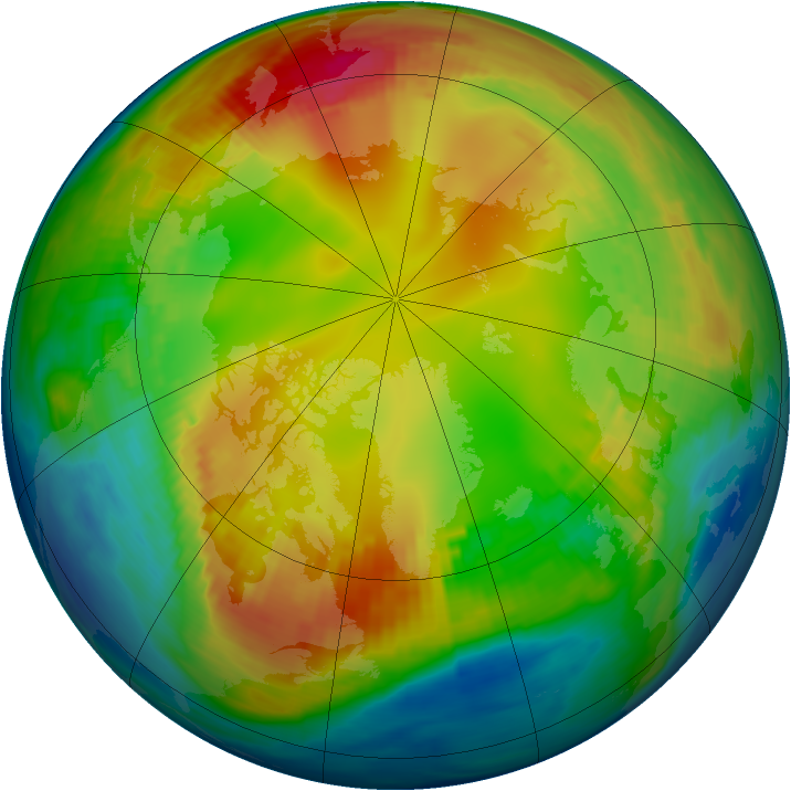 Arctic ozone map for 28 January 1988